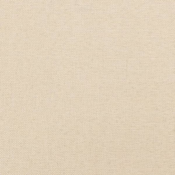 sengegavl med kanter 147x16x78/88 cm stof cremefarvet