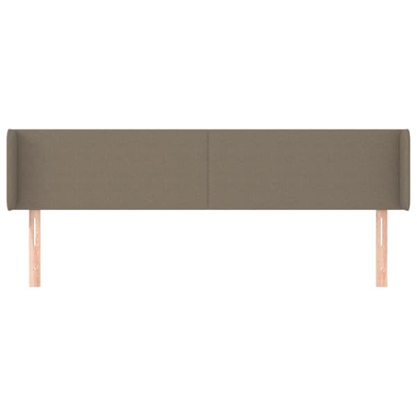 sengegavl med kanter 163x16x78/88 cm stof gråbrun