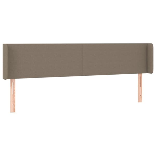 sengegavl med kanter 163x16x78/88 cm stof gråbrun