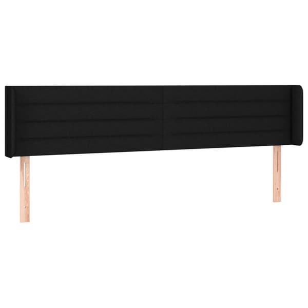 sengegavl med kanter 163x16x78/88 cm stof sort
