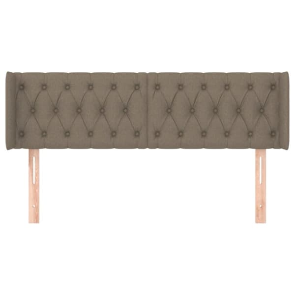 Sänggavel med kanter taupe 147x16x78/88 cm tyg