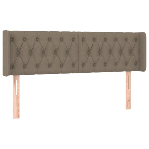 Sänggavel med kanter taupe 147x16x78/88 cm tyg