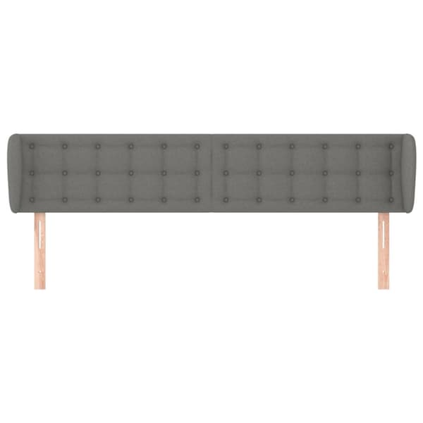sengegavl med kanter 163x16x78/88 cm stof mørkegrå