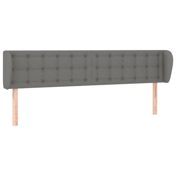 sengegavl med kanter 163x16x78/88 cm stof mørkegrå