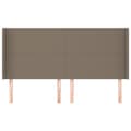 Miniatyrbillede 3 af 9: sengegavl med kanter 203x16x118/128 cm stof gråbrun