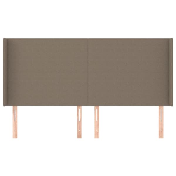 sengegavl med kanter 203x16x118/128 cm stof gråbrun