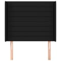 Miniatyrbillede 3 af 9: sengegavl med kanter 83x16x118/128 cm stof sort