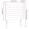 Miniatyrbillede 9 af 9: sengegavl med kanter 83x16x118/128 cm stof sort