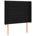 Miniatyrbillede 2 af 9: sengegavl med kanter 83x16x118/128 cm stof sort