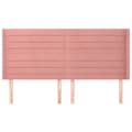 Pikkukuva 3 / 9: Sänggavel med kanter rosa 183x16x118/128 cm sammet