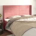 Pikkukuva 1 / 9: Sänggavel med kanter rosa 183x16x118/128 cm sammet