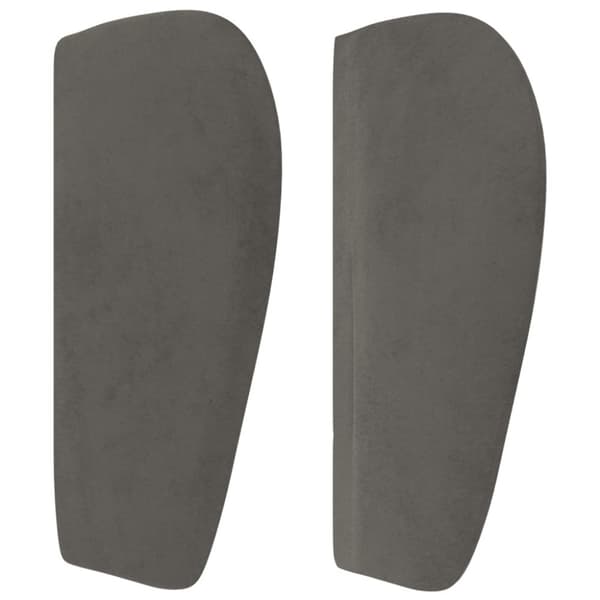 sengegavl med kanter 93x23x78/88 cm fløjl mørkegrå