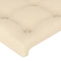 Miniatyrbillede 5 af 9: sengegavl med kanter 103x16x118/128 cm stof cremefarvet
