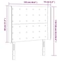 Miniatyrbillede 9 af 9: sengegavl med kanter 103x16x118/128 cm stof cremefarvet