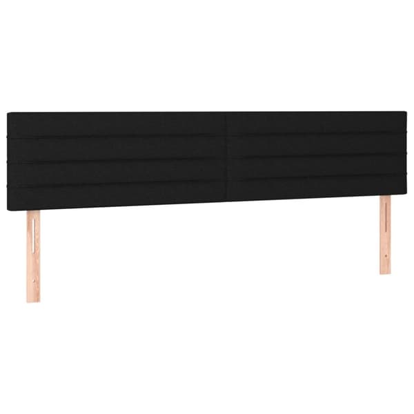sengegavl med LED-lys 180x5x78/88 cm stof sort