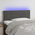 Pikkukuva 1 / 6: Sängyn pääty LED-valolla, tummanharmaa, 90x5x78/88 cm, sametti