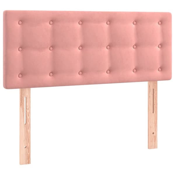 sengegavl med LED-lys 90x5x78/88 cm fløjl lyserød
