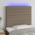 Pikkukuva 1 / 6: Sängyn pääty LED-valolla, taupe, 80x5x118/128 cm, kangas