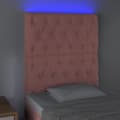 Pikkukuva 3 / 6: Sängyn pääty LED-valolla, pinkki, 80x7x118/128 cm, sametti