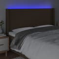 Pikkukuva 4 / 6: Sängyn pääty, jossa LED tummanruskea 203x16x118/128 cm kangas