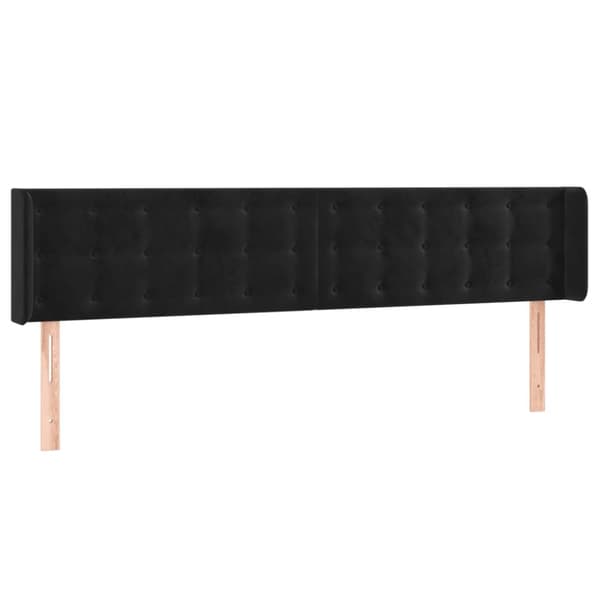 sengegavl med LED-lys 183x16x78/88 cm fløjl sort