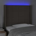 Pikkukuva 4 / 6: Sängyn pääty LED-valolla, taupe, 83x16x118/128 cm, kangas