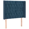 Pikkukuva 3 / 6: Sängyn pääty LED tummansinisellä 93x16x118/128cm samettia