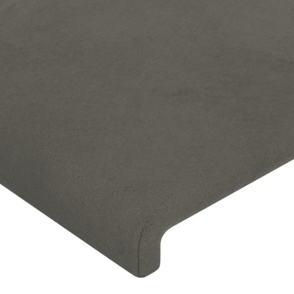 sengegavl med kanter 147x23x78/88 cm fløjl mørkegrå