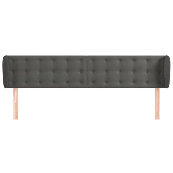 sengegavl med kanter 183x23x78/88 cm fløjl mørkegrå