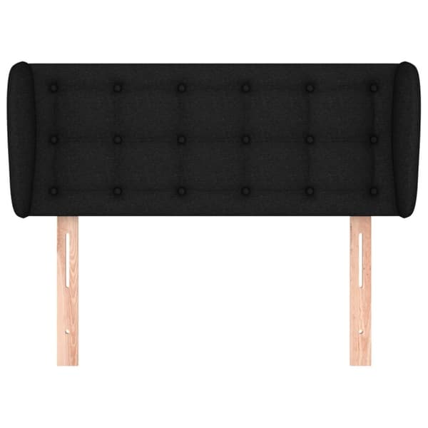 sengegavl med kanter 93x23x78/88 cm stof sort