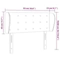 Miniatyrbillede 9 af 9: sengegavl med kanter 93x23x78/88 cm stof sort