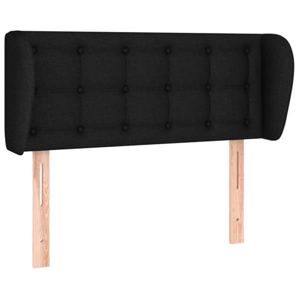 sengegavl med kanter 93x23x78/88 cm stof sort