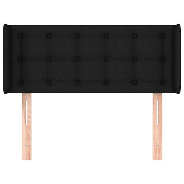 sengegavl med kanter 93x16x78/88 cm stof sort