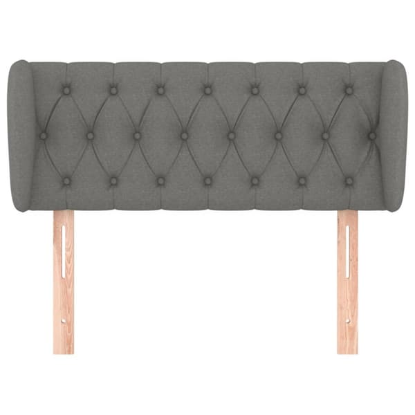 sengegavl med kanter 103x23x78/88 cm stof mørkegrå