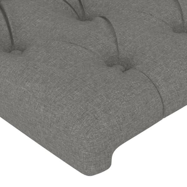 sengegavl med kanter 103x23x78/88 cm stof mørkegrå