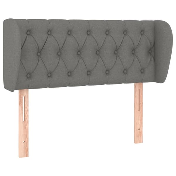 sengegavl med kanter 103x23x78/88 cm stof mørkegrå