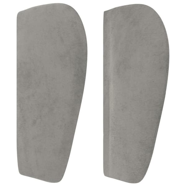 sengegavl med kanter 83x23x78/88 cm fløjl lysegrå