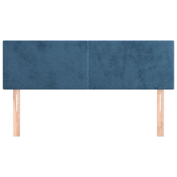 sengegavle 2 stk. 72x5x78/88 cm fløjl mørkeblå