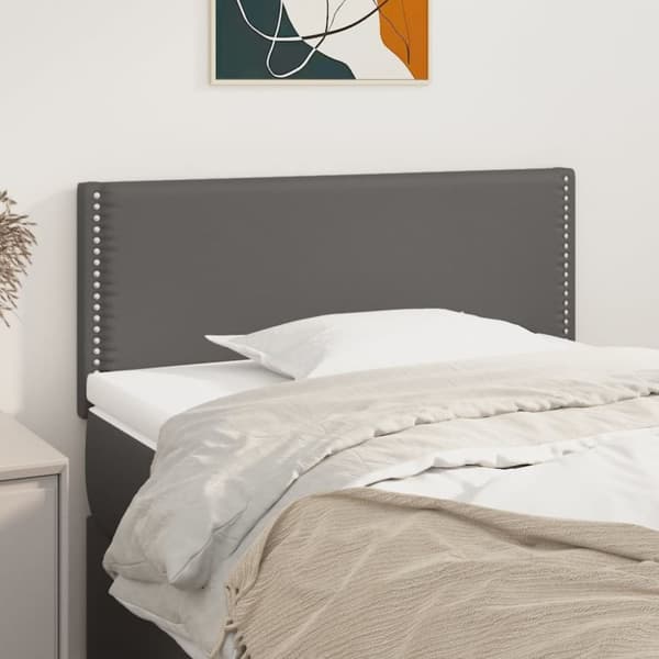 sengegavl 90x5x78/88 cm kunstlæder grå