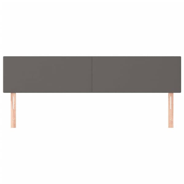 Sängyn päädyt, 2 kpl, harmaa, 80x5x78/88 cm, keinonahka