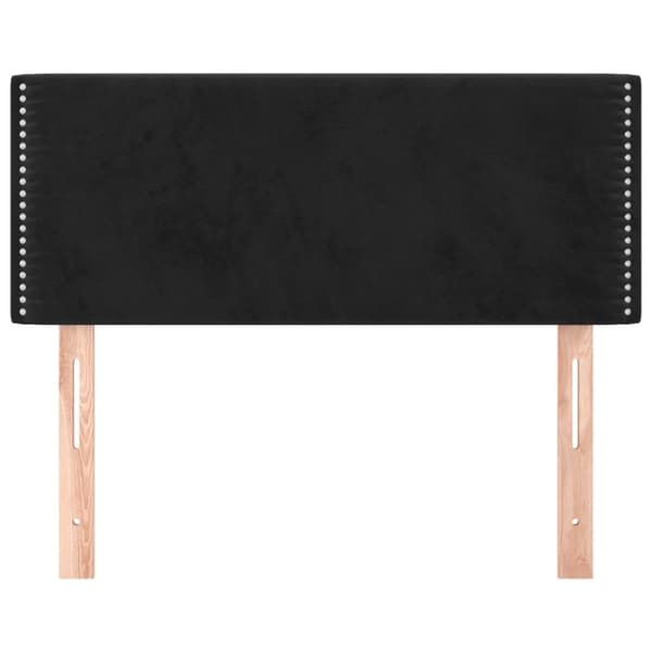 Sängyn pääty, musta, 80x5x78/88 cm, sametti