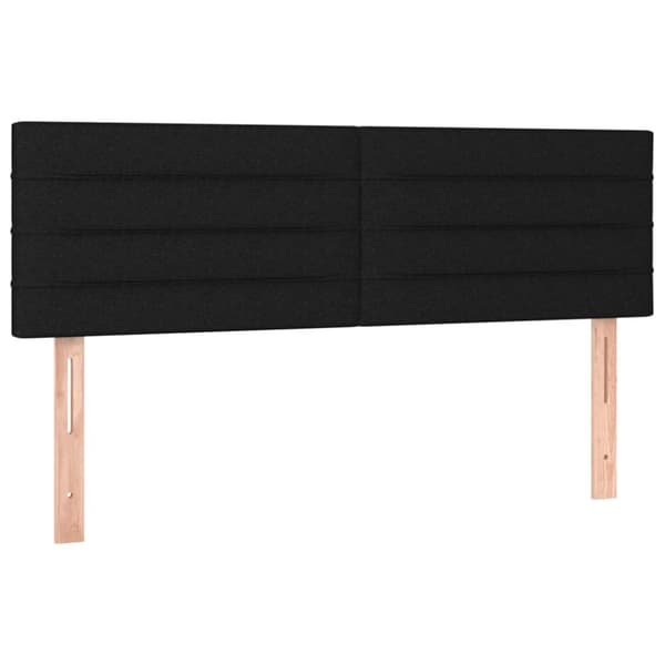 Sängyn päädyt, 2 kpl, musta, 72x5x78/88 cm, kangas