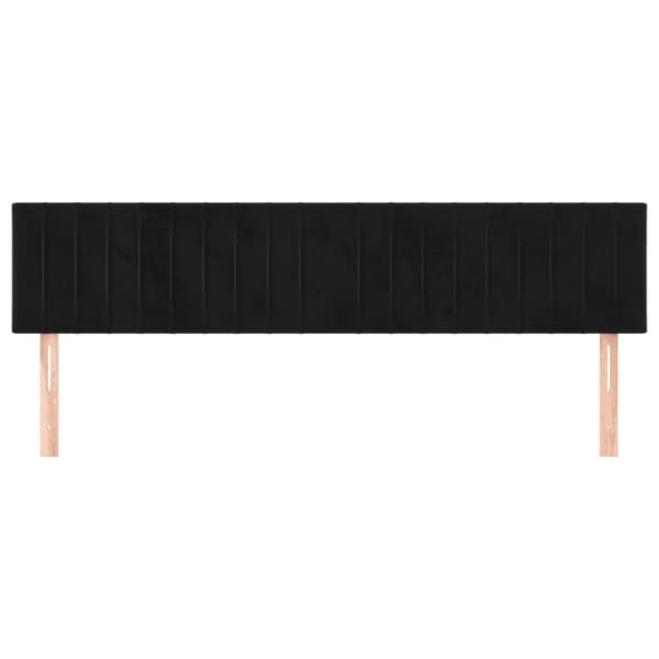 Sängyn päädyt, 2 kpl, musta, 90x5x78/88 cm, sametti