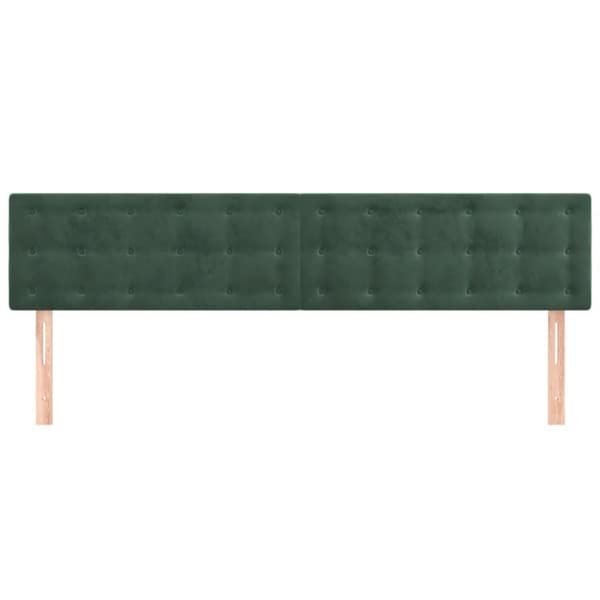 sengegavle 2 stk. 100x5x78/88 cm fløjl mørkegrøn