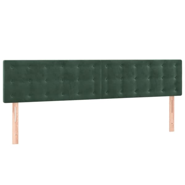 sengegavle 2 stk. 100x5x78/88 cm fløjl mørkegrøn