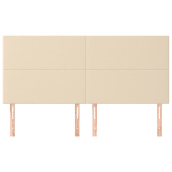 sengegavle 4 stk. 100x5x78/88 cm stof cremefarvet