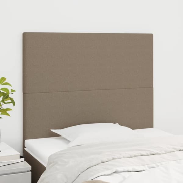 Sängyn päädyt, 2 kpl, taupe, 80x5x78/88 cm, kangas