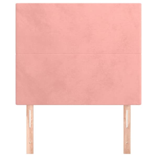 Sängyn päädyt, 2 kpl, pinkki, 90x5x78/88 cm, sametti