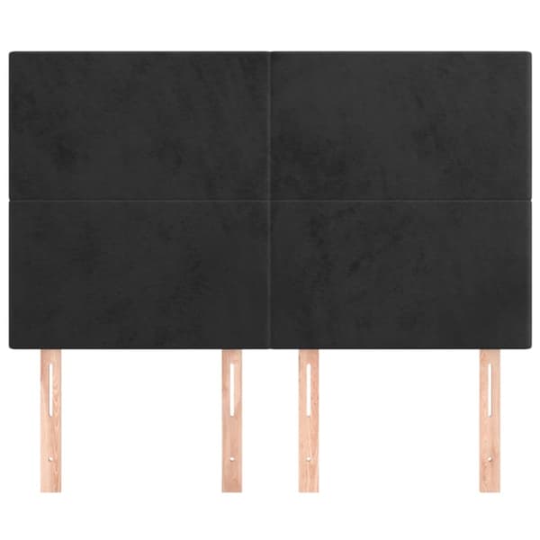 sengegavle 4 stk. 72x5x78/88 cm fløjl sort