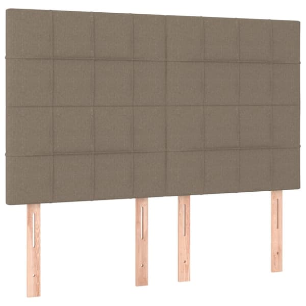 sengegavle 4 stk. 72x5x78/88 cm stof gråbrun